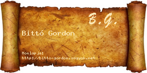 Bittó Gordon névjegykártya